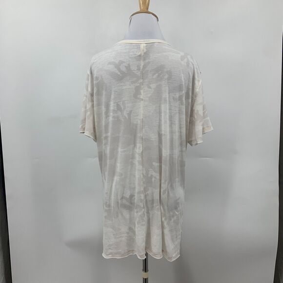 We The Free People Shirt Womens S Small Pearl Camo Cotton Blend Hi Low Hem Tee - Picture 7 of 15